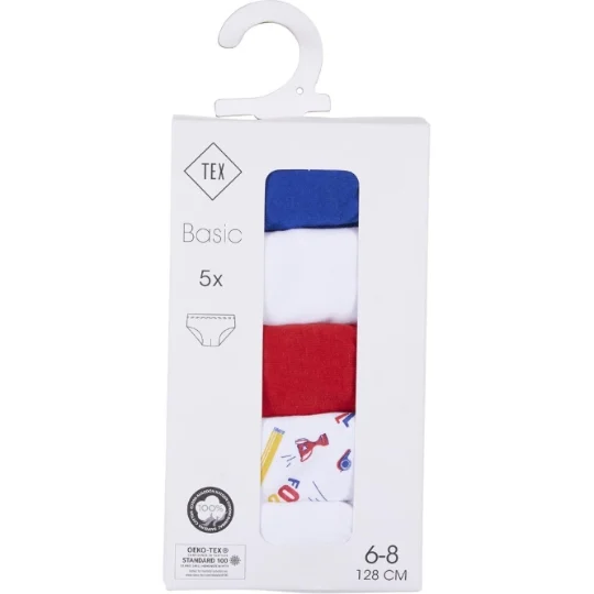 slip-garcon-bleu-blanc-rouge- 5 pieces — Garçon enfant Chiccou